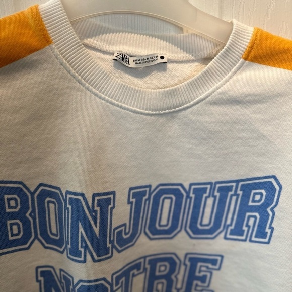 Zara Bonjour Sweatshirt Medium - Picture 3 of 6